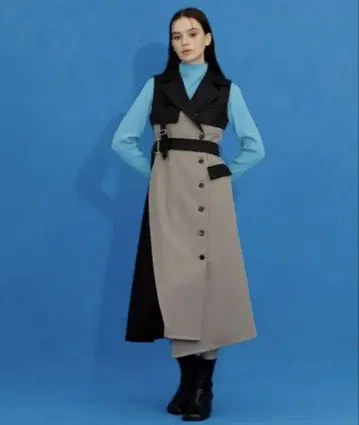 유나이티드 도쿄 랩핑 베스트 원피스/베이지