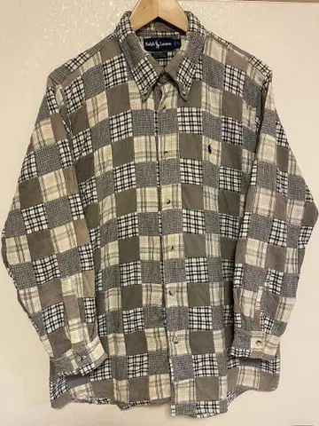 레어 90's Ralph Lauren purcell 패치워크 셔츠 L