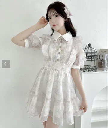 ROJITA 꽃무늬 반팔 미니 원피스 핑크