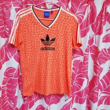 아디다스 TOPSHOP V넥 티셔츠 오렌지 US XS