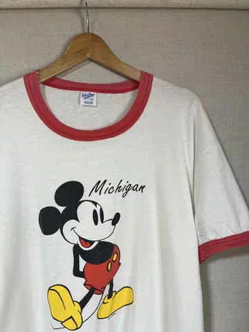 빈티지 프린트 T 미키 마우스 velvasheen madeinusa