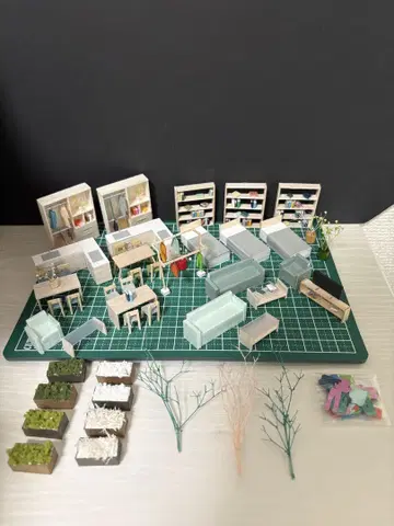 건축 모형 배경 1/50 주택 세트