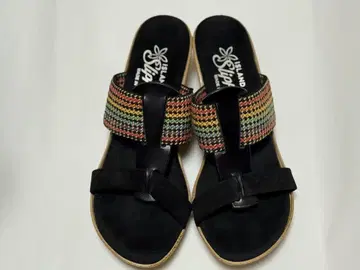 [미사용] ISLAND SLIPPER 컴포트 샌들 블랙/멀티 컬러