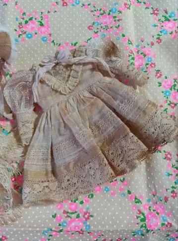 베이지 레이스 인형 의류 앤티크풍