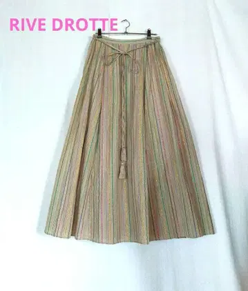 RIVE DROTTE 멀티 라메 스트라이프 맥시 롱 스커트 태슬