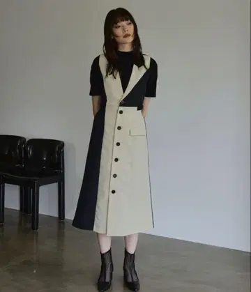 유나이티드 도쿄 전후 2way 블로킹 하프 컬러 원피스