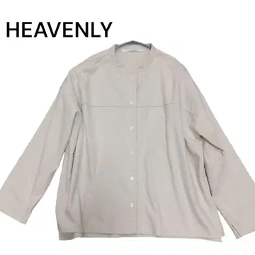 HEAVENLY 린넨 혼방 자켓 겉옷 베이지 코튼 마 셔츠