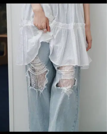 Kastane 레이스 데님 팬츠 사이즈 1 택 포함 새상품