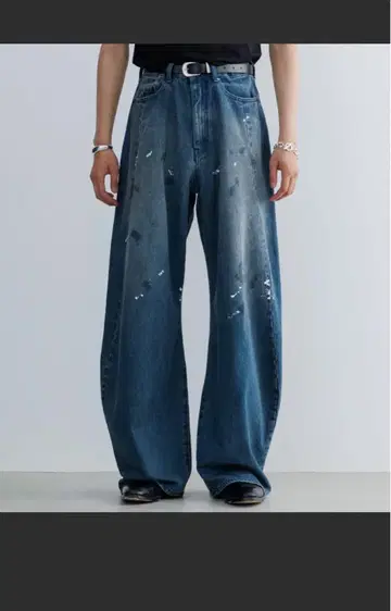 SINSS Baggy silhouette curve denim 블루 기타