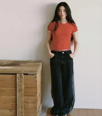 adidas Originals 프리미엄 크로셰 카리 반팔 티셔츠