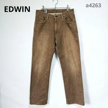 에드윈 브라운 데님 일본제 스트레이트 M~L 사이즈 상당 워시 가공