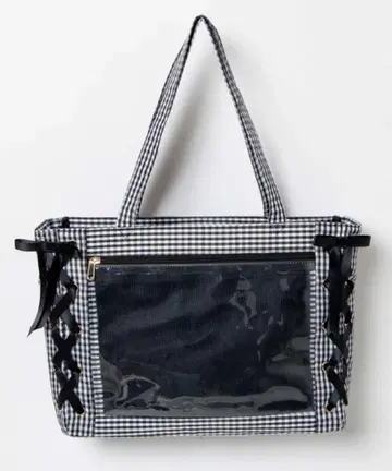 WEGO S 사이즈 레이스업 이타백 이타백 깅엄 체크