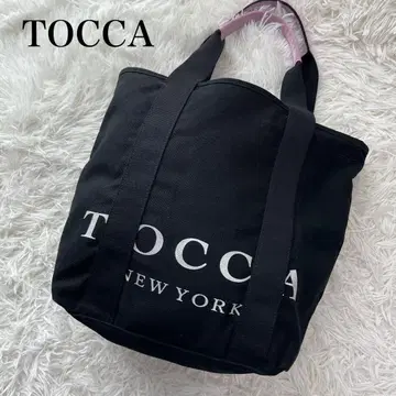 TOCCA 토트백 마더백 로고 자수 바이컬러 숄더 블랙