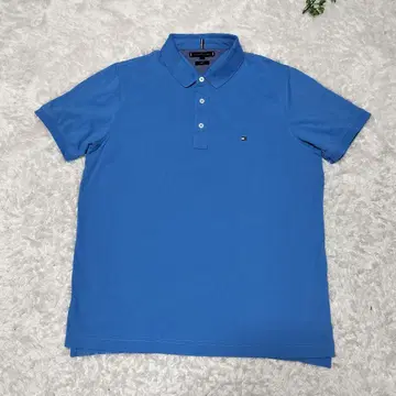 새상품급! Tommy Hilfiger 슬림핏 피케 셔츠 파랑