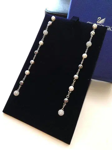 SWAROVSKI CANOPY 롱 귀걸이 펄 파베 공