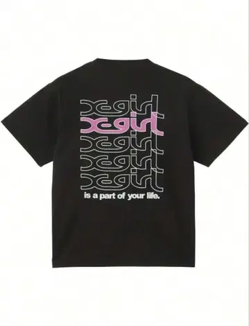 X-girl 엑스걸 티셔츠 반팔 블랙 L 사이즈 여성용