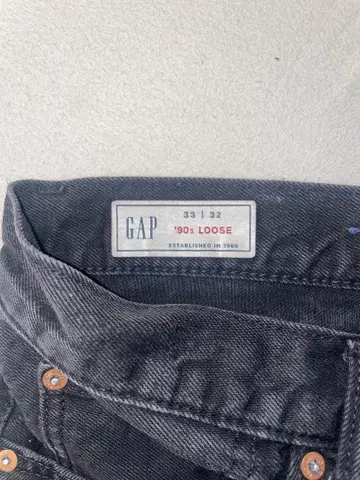 GAP 90's LOOSE 블랙 데님 33/32