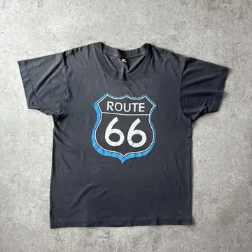 80s 스크린 스타즈 티셔츠 USA제 흑먹색 L 루트 66