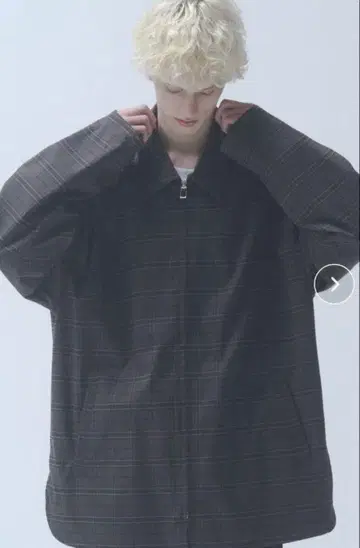 남성용 DOOPZ 블루종 체크 무늬 아우터 M