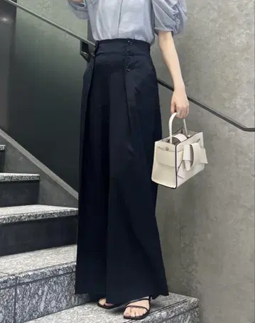 FRAYI.D 하이웨스트 턱 와이드 마린 팬츠