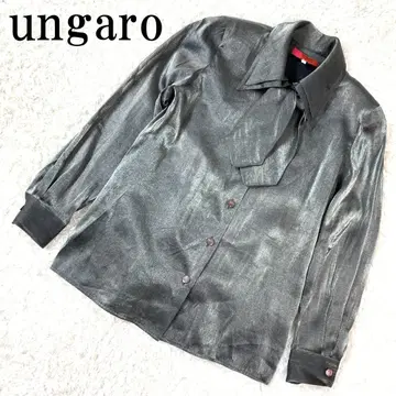 ungaro 웅가로 리본 타이 블라우스 그레이 7 B811