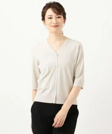 택 포함 자유구 VISCOSE STRETCH V넥 니트 가디건