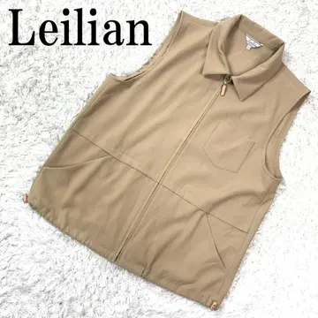 Leilian 레리안 지퍼 베스트 베이지 11 B814