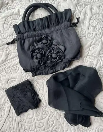 포멀 백 손수건 스카프 블랙 관혼상제