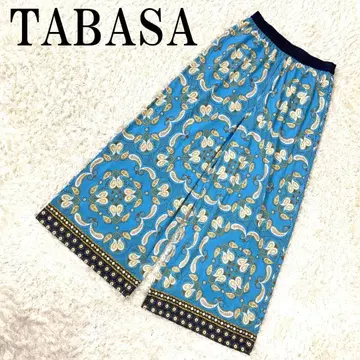 TABASA 타바사 와이드 팬츠 페이즐리 무늬 블루 34 B816