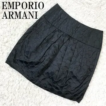 엠포리오 아르마니 플레어 스커트 올 패턴 블랙 40 B822