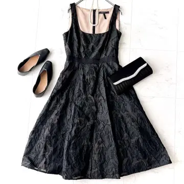 BCBG MAXAZRIA* 자카드 원피스 4 꽃무늬 블랙 튤 세탁 가능