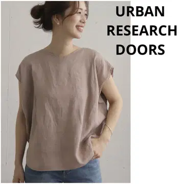 URBAN RESEARCH DOORS 린넨 2WAY 프렌치 턱 블라우스
