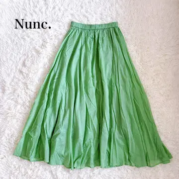 Nunc. Nunc 개더 롱 스커트 코튼 100 그린 F