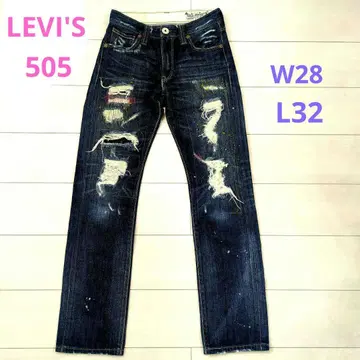 LEVI'S 505 Slim Straight 데미지 데님 W28 L32