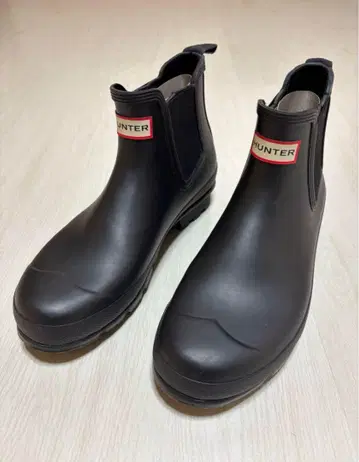 HUNTER 블랙 레인부츠 사이드 고어 27.5cm