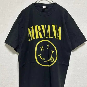 NIRVANA 닐바나 스마일 밴딩 티셔츠 L 블랙