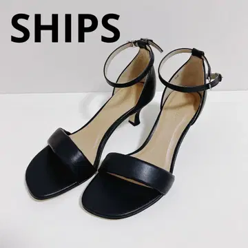 SHIPS 가죽 스트랩 힐 샌들
