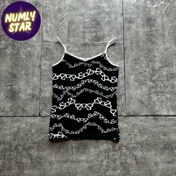 archive grunge tank top y2k black