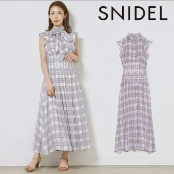 SNIDEL 스나이델 허리 핀턱 보타이 원피스