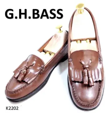 GH Bass 태슬 퀼트 천연 가죽 US7 로퍼 브라운
