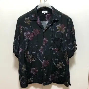 UNITED ARROWS 알로하 셔츠 블랙 L 사이즈 올 패턴 꽃