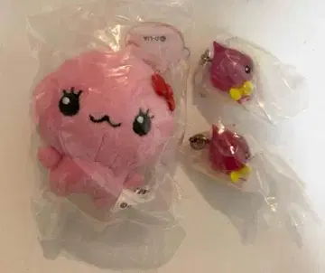 핑크 해파리 봉제 인형과 키링 세트