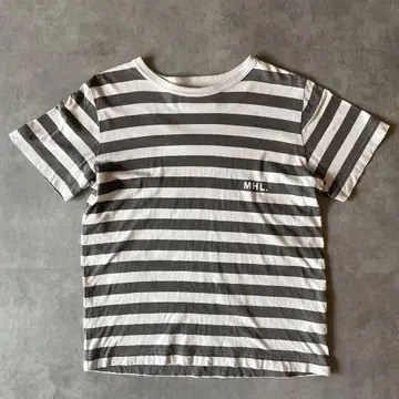 MHL. MHL 반팔 티셔츠 보더 그레이 S