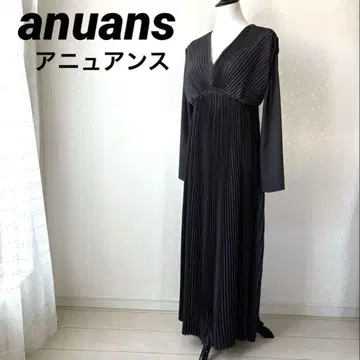 [컨디션 최상] anuans 플리츠 디자인 원피스 포멀 드레스 맥시 길이