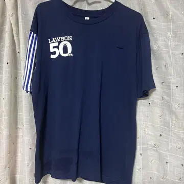 LAWSON 50주년 기념 티셔츠 중 사이즈 L 네이비