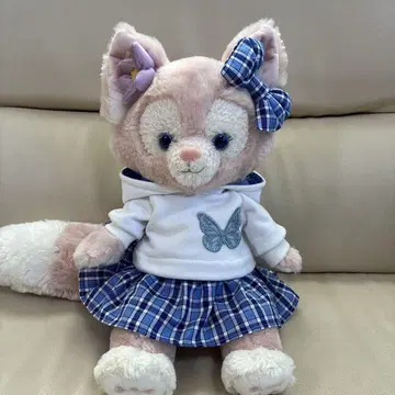 리나벨 스텔라 코스튬 후드티 세트 화이트 파랑 체크 나비