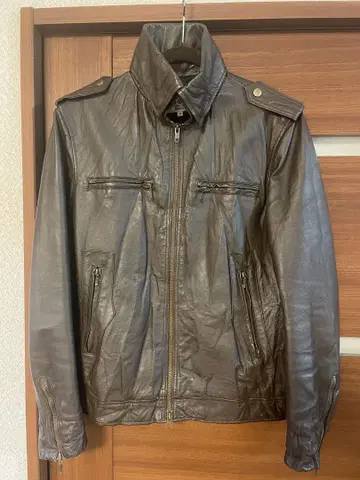 브라운 가죽 자켓 가죽 자켓 다케오 키쿠치 라이더 자켓 3
