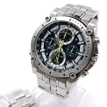 컨디션 최상 BULOVA 브로바 프리시저니스트 크로노그래프 손목시계 실버