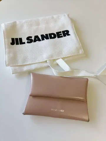 JIL SANDER 베이지 가죽 코인 케이스