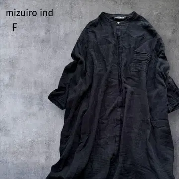 고품질 미즈이로 인드 오버 셔츠 mizuiroind 블랙 밴드 카라